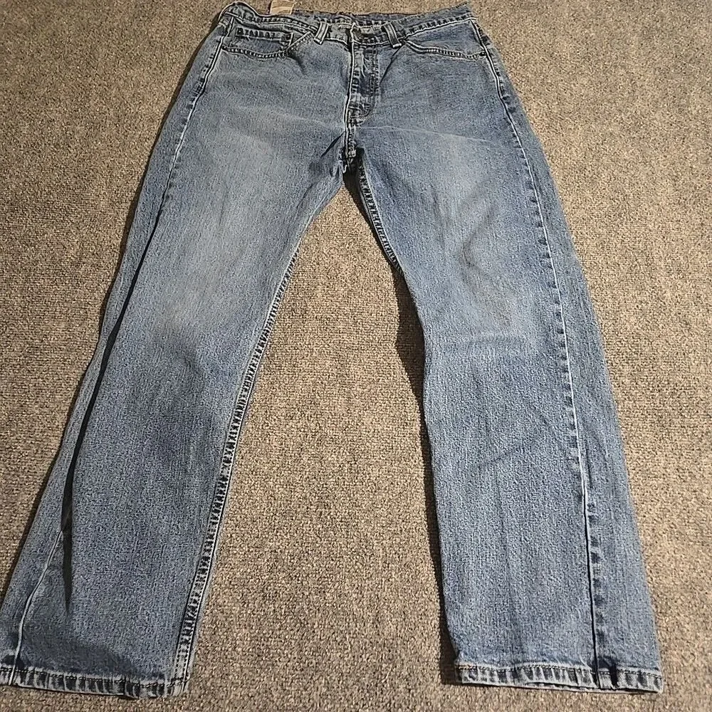 Levi’s 505 Denim Jeans Mens 34x30 (Fits 32x29) Blue Classic 5 Pocket Straight